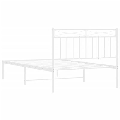 vidaXL Cadre de lit métal sans matelas et tête de lit blanc 100x200 cm