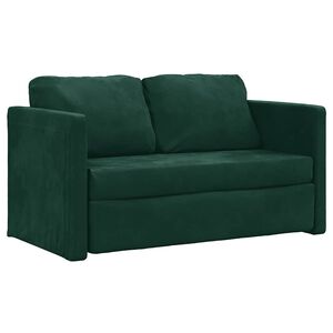 vidaXL Canap&eacute;-lit 2 en 1 vert fonc&eacute; 122x204x55 cm velours