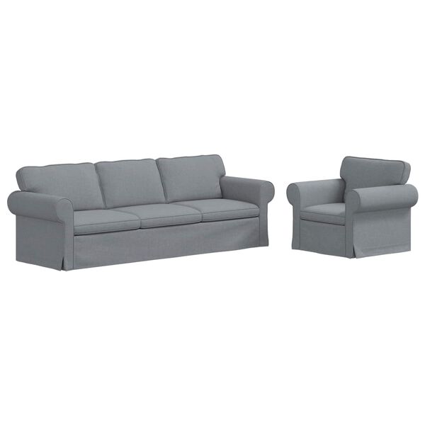 vidaXL Canap&eacute; 2 pcs Gris clair