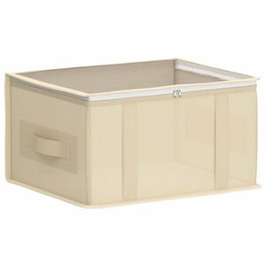 vidaXL Bo&icirc;te de rangement avec fen&ecirc;tre transparente Cr&egrave;me