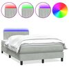 vidaXL Sommier &agrave; lattes de lit et matelas et LED gris clair 120x210cm velours