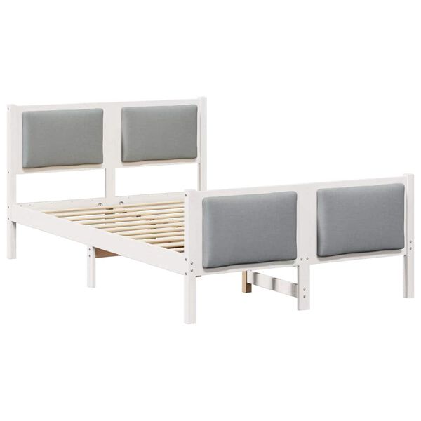 vidaXL Cadre de lit avec t&ecirc;te de lit Gris clair 120 x 200 cm tissu