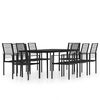 vidaXL Ensemble &agrave; manger de jardin 9 pcs Noir