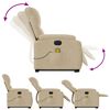 vidaXL Fauteuil inclinable de massage &eacute;lectrique cr&egrave;me