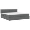 vidaXL Lit avec rangement et matelas Gris fonc&eacute; 200 x 200 cm