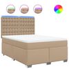 vidaXL Sommier &agrave; lattes de lit avec matelas Cappuccino 160x200 cm