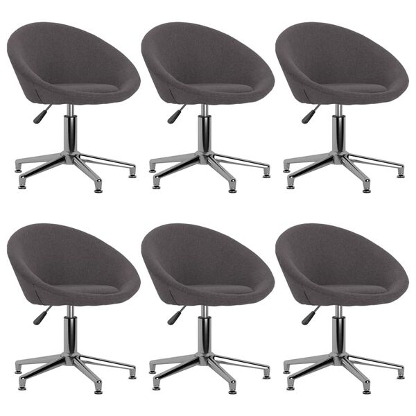 vidaXL Chaises pivotantes &agrave; manger lot de 6 taupe tissu