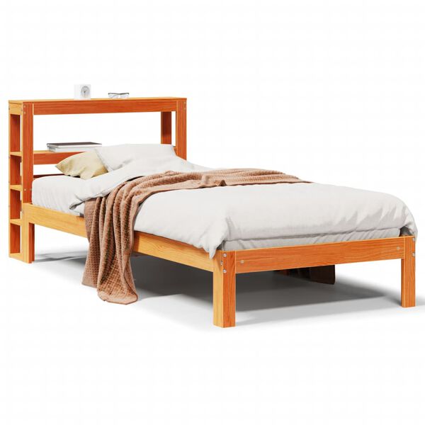 vidaXL Cadre de lit sans matelas cire marron 90x200 cm bois pin massif