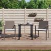 vidaXL Ensemble &agrave; manger de jardin 3 pcs coussins r&eacute;sine tress&eacute;e acier