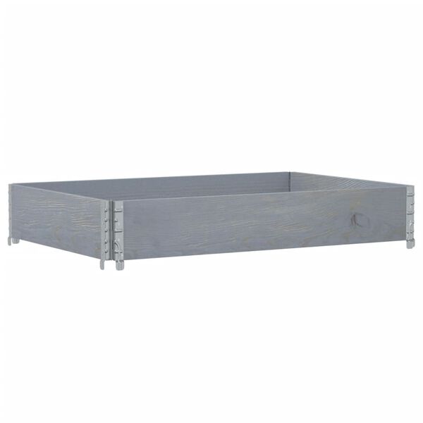 vidaXL Collier de palette gris 120x80 cm bois de pin solide