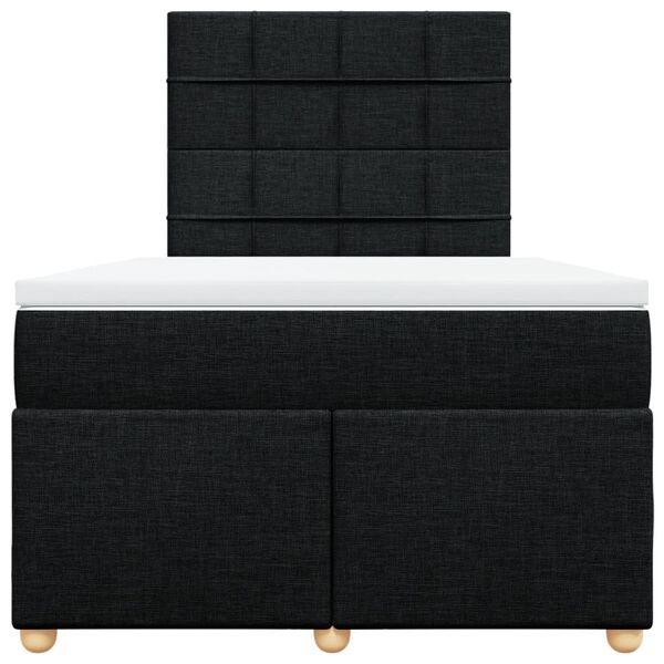 vidaXL Sommier &agrave; lattes de lit avec matelas noir 120x190 cm tissu
