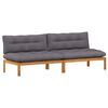vidaXL Unit&eacute; de canap&eacute; du milieu 2 pc Gris Naturel et Fonc&eacute;