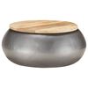 vidaXL Table basse Gris 68x68x30 cm Bois de manguier solide