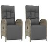 vidaXL Chaises inclinables d'ext&eacute;rieur et coussins lot de 2 Poly rotin