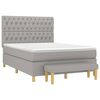 vidaXL Sommier &agrave; lattes de lit avec matelas Gris clair 140x200cm Tissu