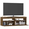 vidaXL Meuble TV avec lumi&egrave;res LED ch&ecirc;ne fum&eacute; 120x35x40 cm