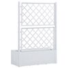vidaXL Lit sur&eacute;lev&eacute; de jardin et treillis et syst&egrave;me d'arrosage Blanc