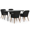 vidaXL Ensemble &agrave; manger de jardin avec coussins 5 pcs Noir