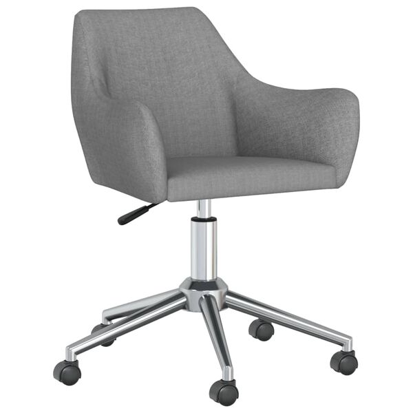 vidaXL Chaises pivotantes &agrave; manger lot de 4 Gris clair Tissu