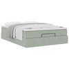 vidaXL Cadre de lit ottoman avec matelas gris clair 140x200 cm velours