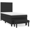 vidaXL Sommier &agrave; lattes de lit avec matelas Noir 90x190 cm Similicuir