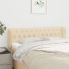 vidaXL T&ecirc;te de lit avec oreilles Cr&egrave;me 147x23x78/88 cm Tissu