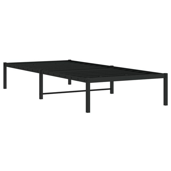 vidaXL Cadre de lit m&eacute;tal sans matelas noir 90x200 cm