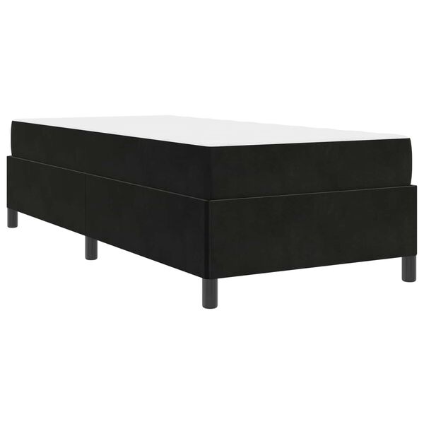 vidaXL Cadre de lit avec matelas Noir 90 x 200 cm tissu