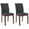 vidaXL Chaises &agrave; manger coussins 2 pcs marron bois massif caoutchouc