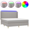 vidaXL Sommier &agrave; lattes de lit matelas LED Gris clair 180x200 cm Tissu