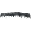 vidaXL Ensemble de canap&eacute; de jardin 9 pc Noir Acier