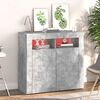 vidaXL Buffet avec lumi&egrave;res LED gris b&eacute;ton 80x35x75 cm