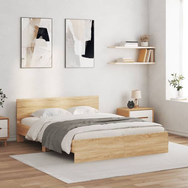 vidaXL Cadre de lit sans matelas ch&ecirc;ne sonoma 140x200 cm