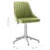 vidaXL Chaises pivotantes &agrave; manger lot de 2 vert clair velours