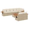 vidaXL Salon de jardin avec coussins 9 pcs beige r&eacute;sine tress&eacute;e