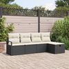 vidaXL Ensemble de canap&eacute; de jardin avec coussin 5 pcs Noir Poly rotin