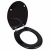 vidaXL Si&egrave;ge de toilette avec Couvercle MDF Design simple Noir