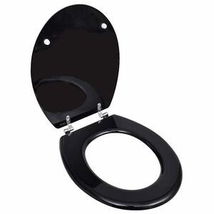 vidaXL Si&egrave;ge de toilette avec Couvercle MDF Design simple Noir