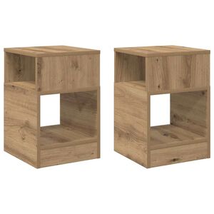 vidaXL Table d'appoint 2 pc Ch&ecirc;ne artisanal 30,5 x 30 x 45 cm