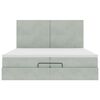 vidaXL Cadre de lit ottoman avec matelas gris clair 200x200 cm velours