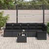 vidaXL Ensemble de canap&eacute; de jardin avec coussin 7 pcs Noir Poly rotin