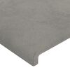 vidaXL T&ecirc;te de lit Gris clair 180x5x118/128 cm Velours