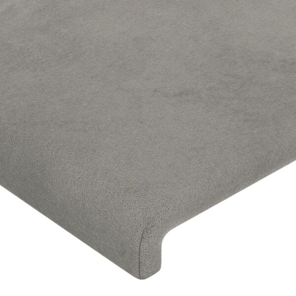 vidaXL T&ecirc;te de lit Gris clair 180x5x118/128 cm Velours