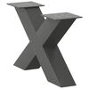 vidaXL Pieds de table basse en forme de X 2 pi&egrave;ces Anthracite 60 x (30-31) cm Acier
