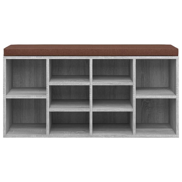 vidaXL Banc &agrave; chaussures Sonoma gris 103x30x48 cm Bois d'ing&eacute;nierie