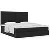 VidaXL Cadre de lit ottoman avec matelas noir 160x200 cm tissu