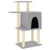 vidaXL Arbre &agrave; chat avec griffoirs en sisal gris clair 97 cm