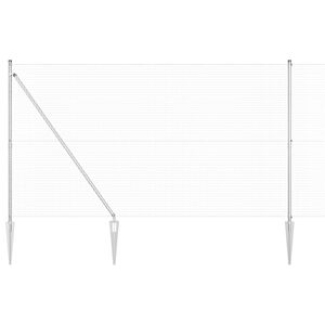 vidaXL Cl&ocirc;ture en fil soud&eacute; avec pointes 25 x 1,6 m Acier galvanis&eacute;