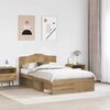 vidaXL Cadre de lit Ch&ecirc;ne artisan 135 x 190 cm Bois de pin massif