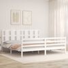 vidaXL Cadre de lit sans matelas blanc bois massif